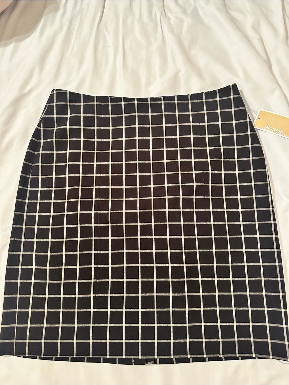 Michael Kors Black Grid Pencil Skirt